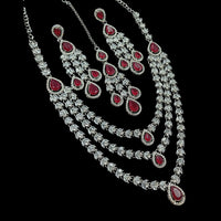 NAFJ Sparkling American Daimonds For Modern Elegance Necklace Set