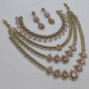 NAFJ Sparkling American Daimonds For Modern Elegance Double Necklace Set