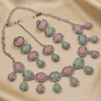 NAFJ Trendy Crystal Stone Necklace Set