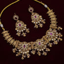 NAFJ Trendy Pota Stone And Pearl Necklace Set