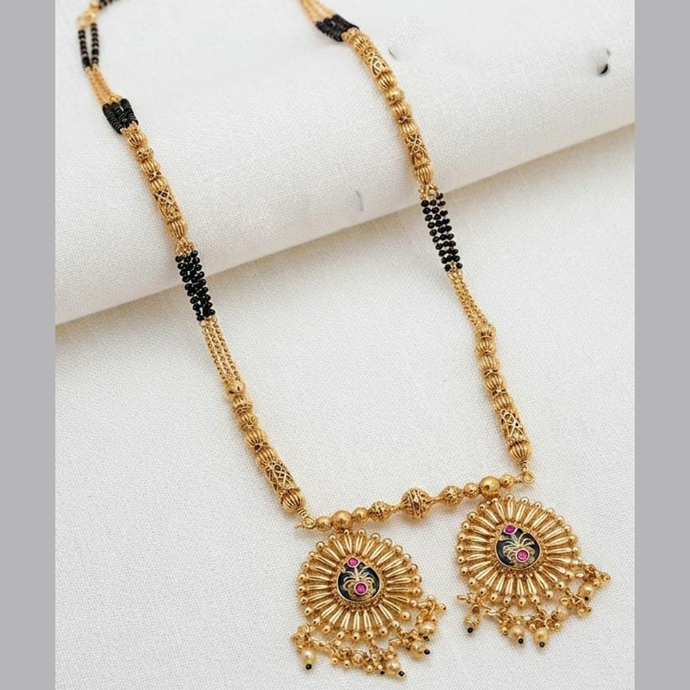 NAFJ Royal Pota Stone Designer Black Beads Mangalsutra