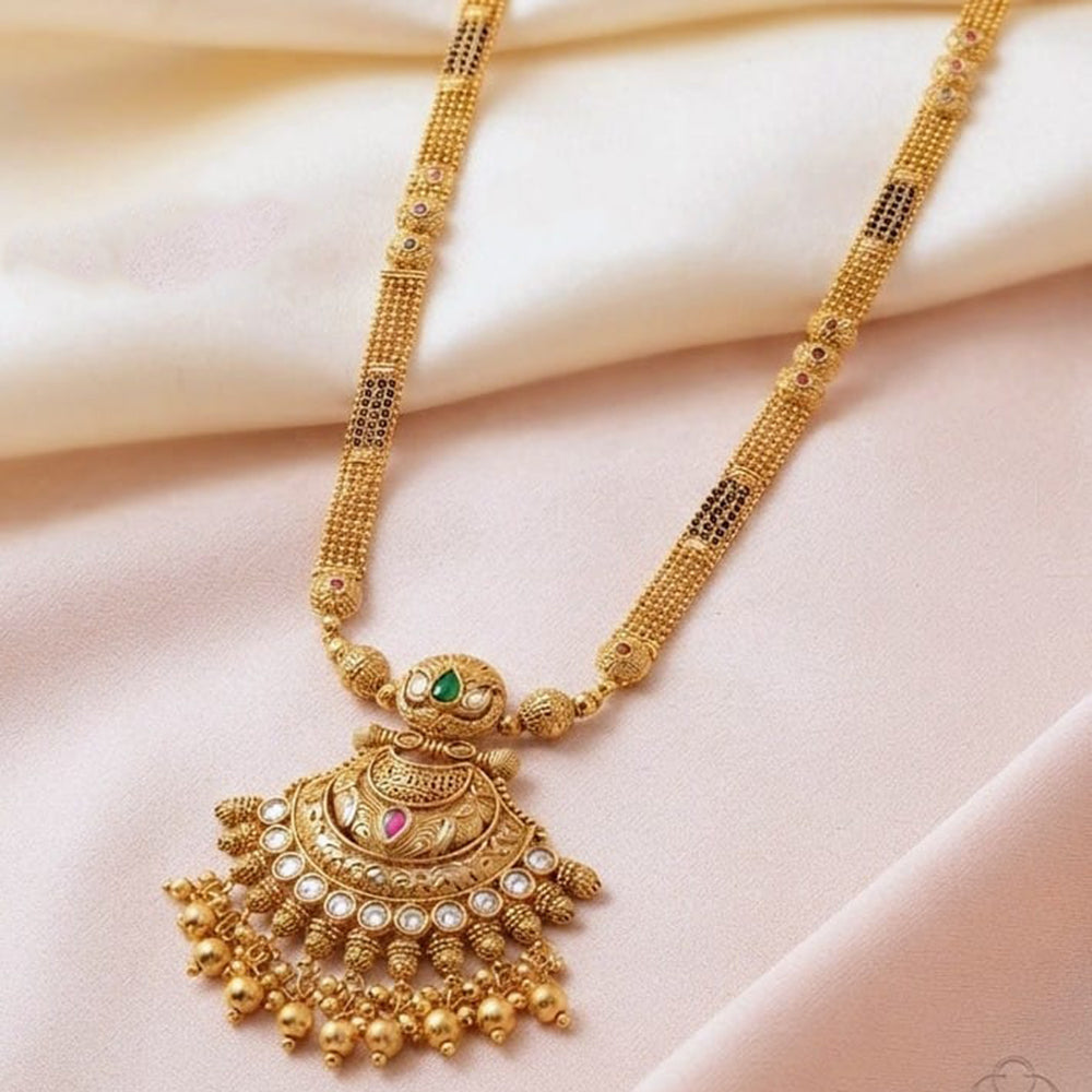 NAFJ Royal Pota Stone Designer Black Beads Mangalsutra