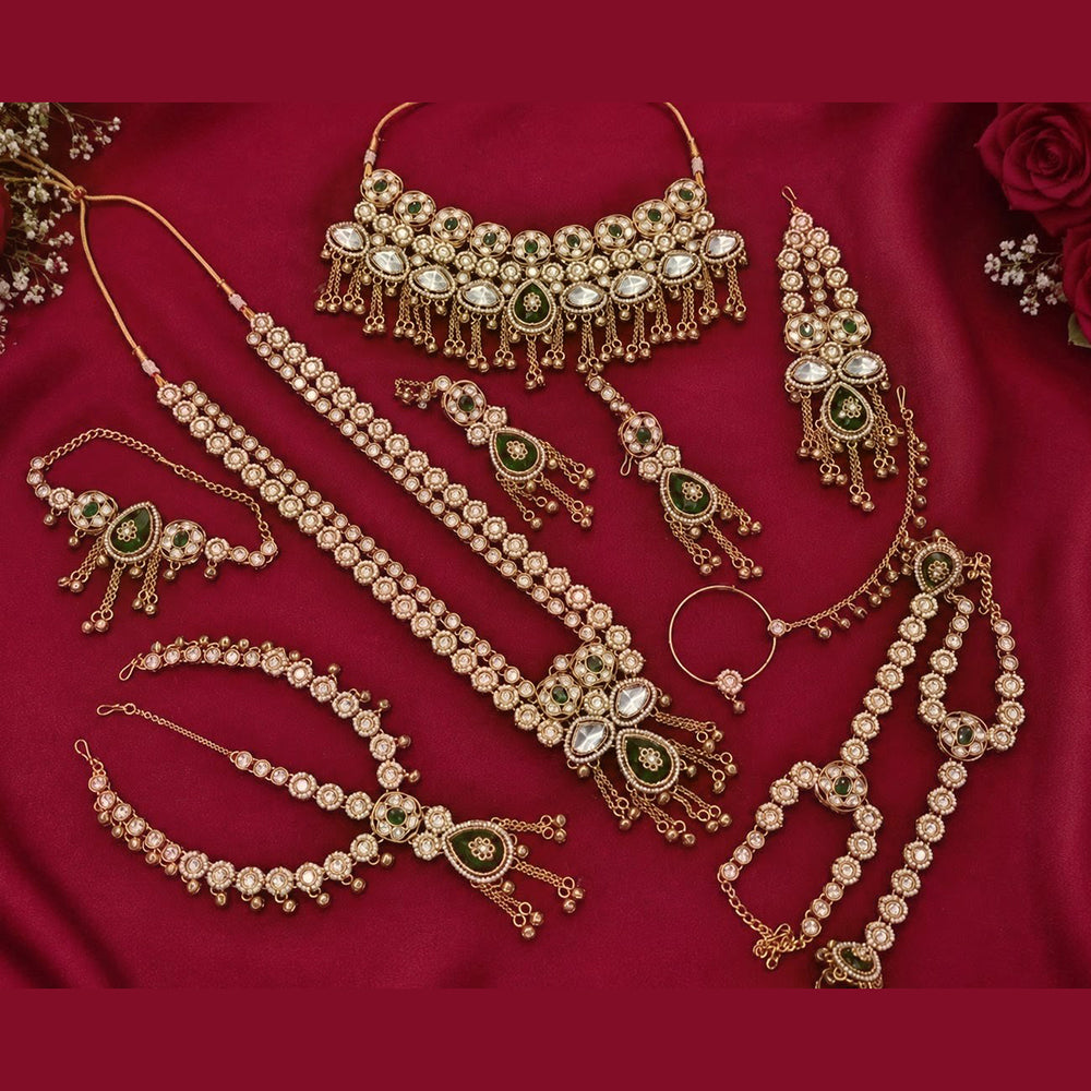 NAFJ Heavy Kundan Stone And Pearl Bridal Kundan Set