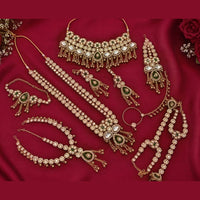 NAFJ Heavy Kundan Stone And Pearl Bridal Kundan Set