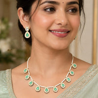 NAFJ Designer Kundan Stone And Pearl Jewellery Set for Women