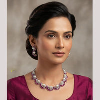 NAFJ Royal American Daimond And Pearl Necklace Set