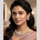 NAFJ Royal American Daimond And Pearl Necklace Set