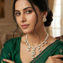 NAFJ Graceful Polki Kundan Stone And Pearl Necklace Set