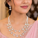 NAFJ Graceful Polki Kundan Stone And Pearl Necklace Set