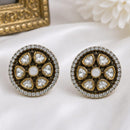 NAFJ Elegant  Polki Kundan Stone Stud Earrings