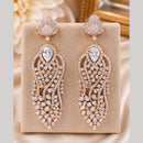 NAFJ Rose Gold Plated Austrian And Crystal Stone Dangler Earrings for Women