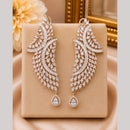 NAFJ Rose Gold Plated Crystal And Ad Stone Dangler Earrings for Women