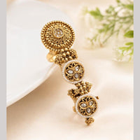 NAFJ Royal Pota Stone Statement Double Finger Ring for Women