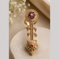 NAFJ Royal Pota Stone Statement Double Finger Ring for Women