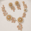 NAFJ Graceful Austrian Stone And Pearl Choker Necklace Set