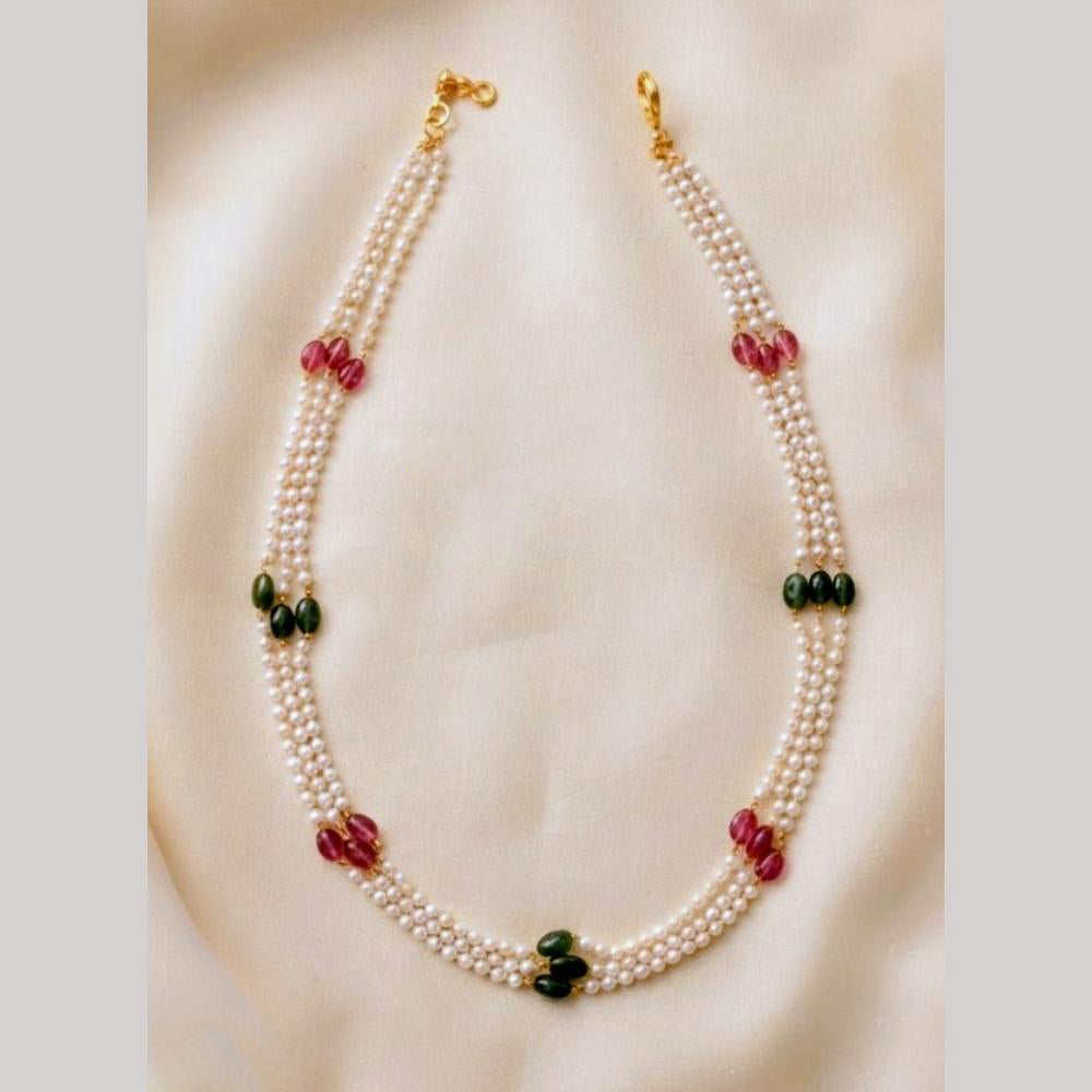 NAFJ Graceful Beads And Pearl Choker Necklace Set