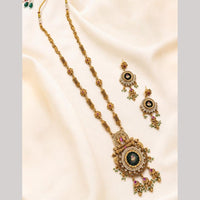 NAFJ Graceful Pota Stone And Pearl Long Necklace Set