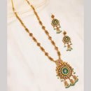 NAFJ Graceful Pota Stone And Pearl Long Necklace Set