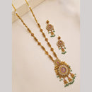 NAFJ Graceful Pota Stone And Pearl Long Necklace Set
