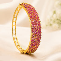 NAFJ Gold Plated American Diamond Openable Kada