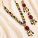 NAFJ Graceful Monalisa And Austrian Stone  Long Necklace Set