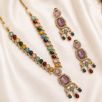 NAFJ Graceful Monalisa And Austrian Stone Long Necklace Set