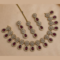 NAFJ Gold Plated Royal American Daimond Necklace Set