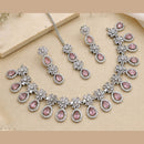 NAFJ Silver Plated Royal American Daimond Necklace Set