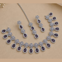 NAFJ Silver Plated Royal American Daimond Necklace Set