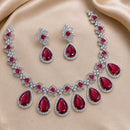 NAFJ Silver Plated Royal American Daimond Necklace Set