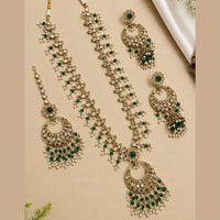 NAFJ Grand Polki Kundan Stone And Pearl Long Necklace Set
