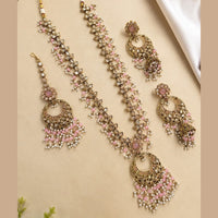 NAFJ Grand Polki Kundan Stone And Pearl Long Necklace Set
