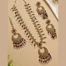 NAFJ Grand Polki Kundan Stone And Pearl Long Necklace Set
