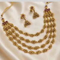 NAFJ Traditional Pota Stone And Beads Necklace Set for Women
