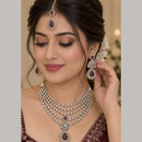 NAFJ Fashion Jewellery Kundan And Austrian Stone Necklace Set for Women