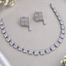 NAFJ Glamorous Crystal Stone And Austrian Stone Necklace Set
