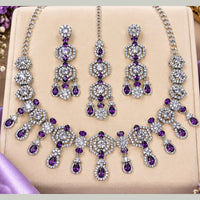 NAFJ Glamorous Crystal Stone And Austrian Stone Necklace Set