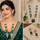 NAFJ Glamorous Crystal Stone And Beads Long Necklace Set