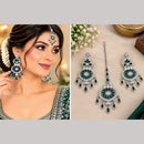 NAFJ Elegant Crystal Stone Dangler Earrings With Matching Maangtikka
