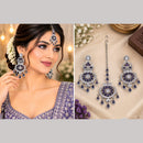 NAFJ Elegant Crystal Stone Dangler Earrings With Matching Maangtikka