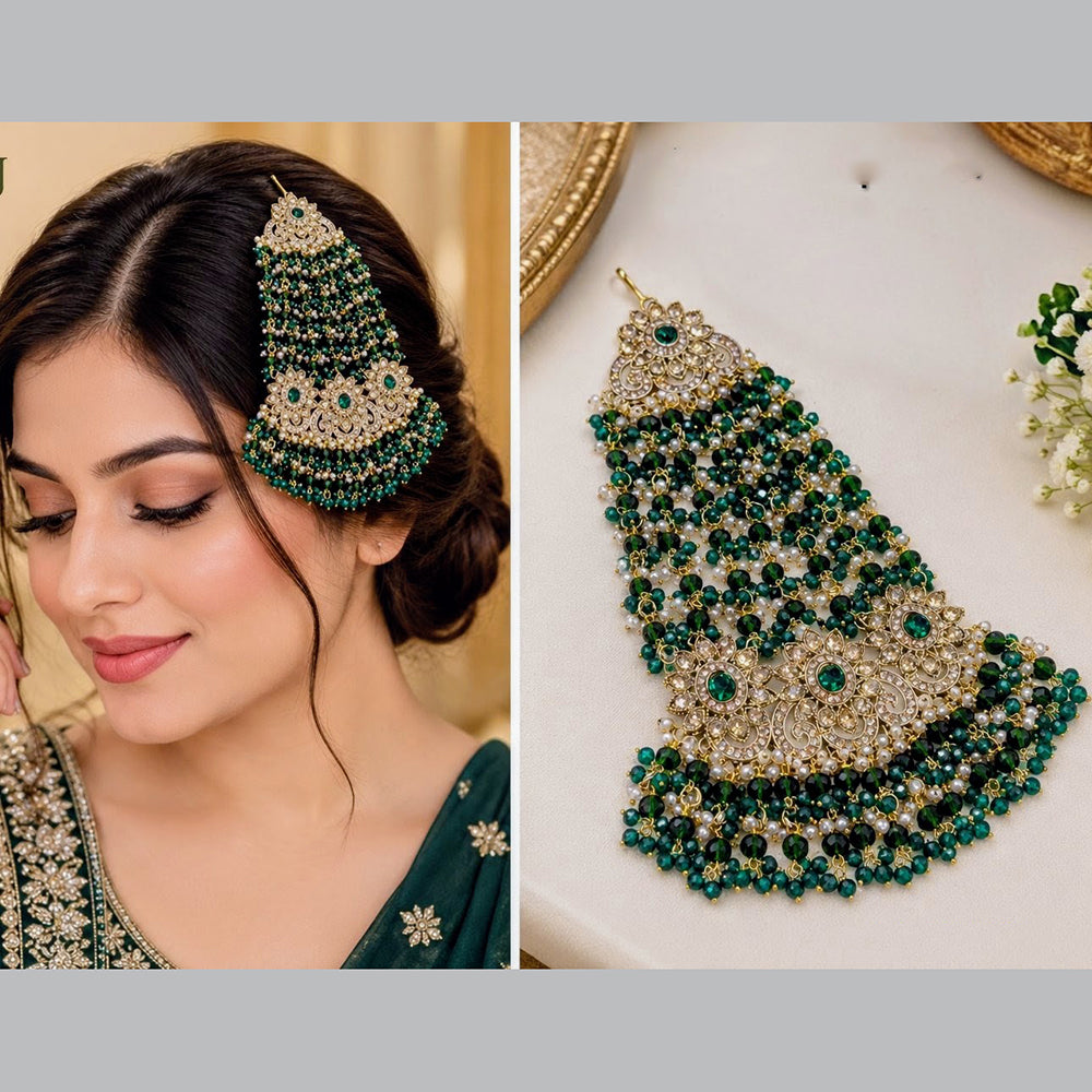 NAFJ Designer Crystal Stone And Pearl Pasa