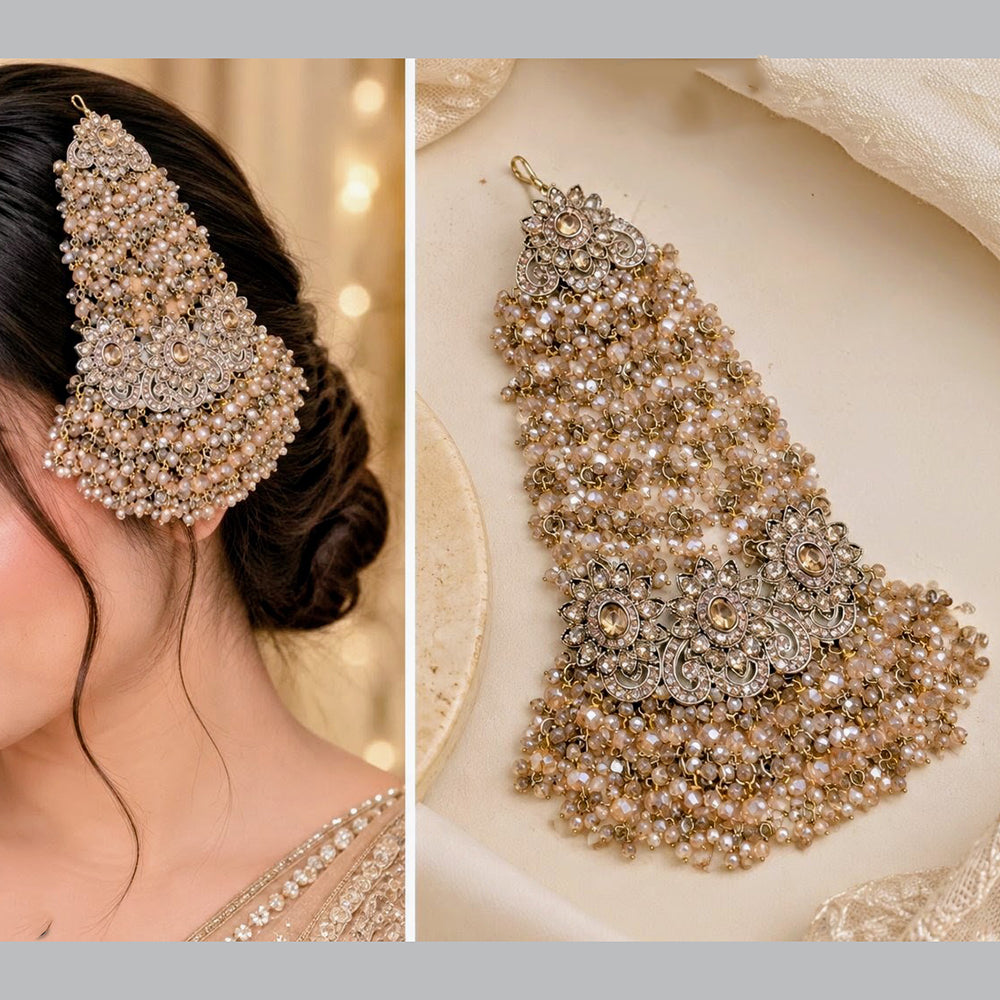 NAFJ Designer Crystal Stone And Pearl Pasa