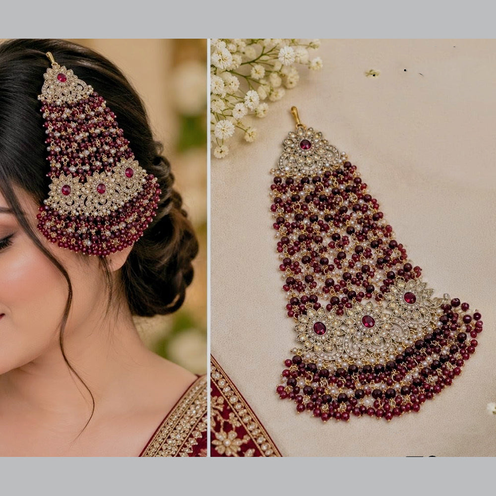 NAFJ Designer Crystal Stone And Pearl Pasa
