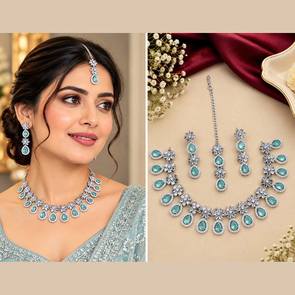 NAFJ Designer American Daimond Choker Necklace Set