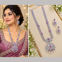 NAFJ Royal American Daimond And Beads Long Necklace Set