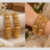 NAFJ Crystal Stone Openable Bangles Set for Women 
