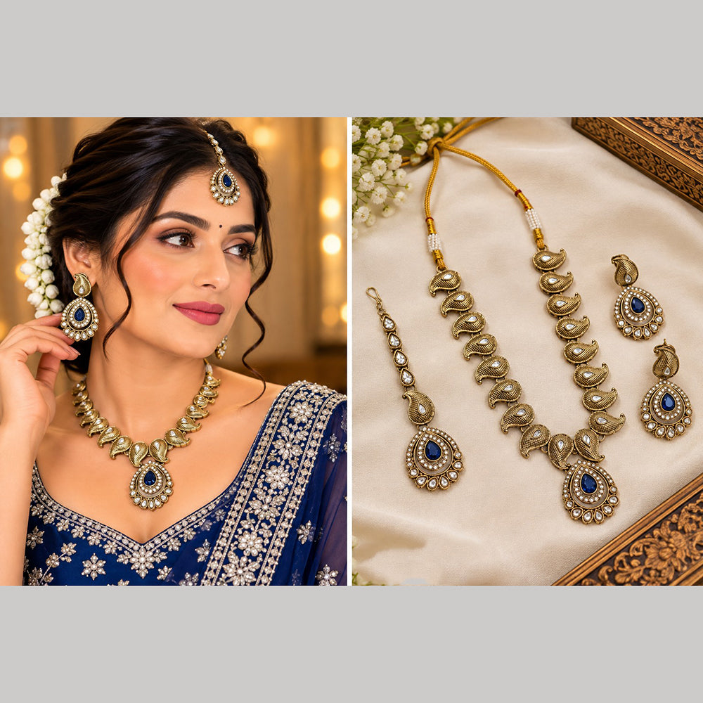 NAFJ Glamorous Crystal Stone Necklace Set