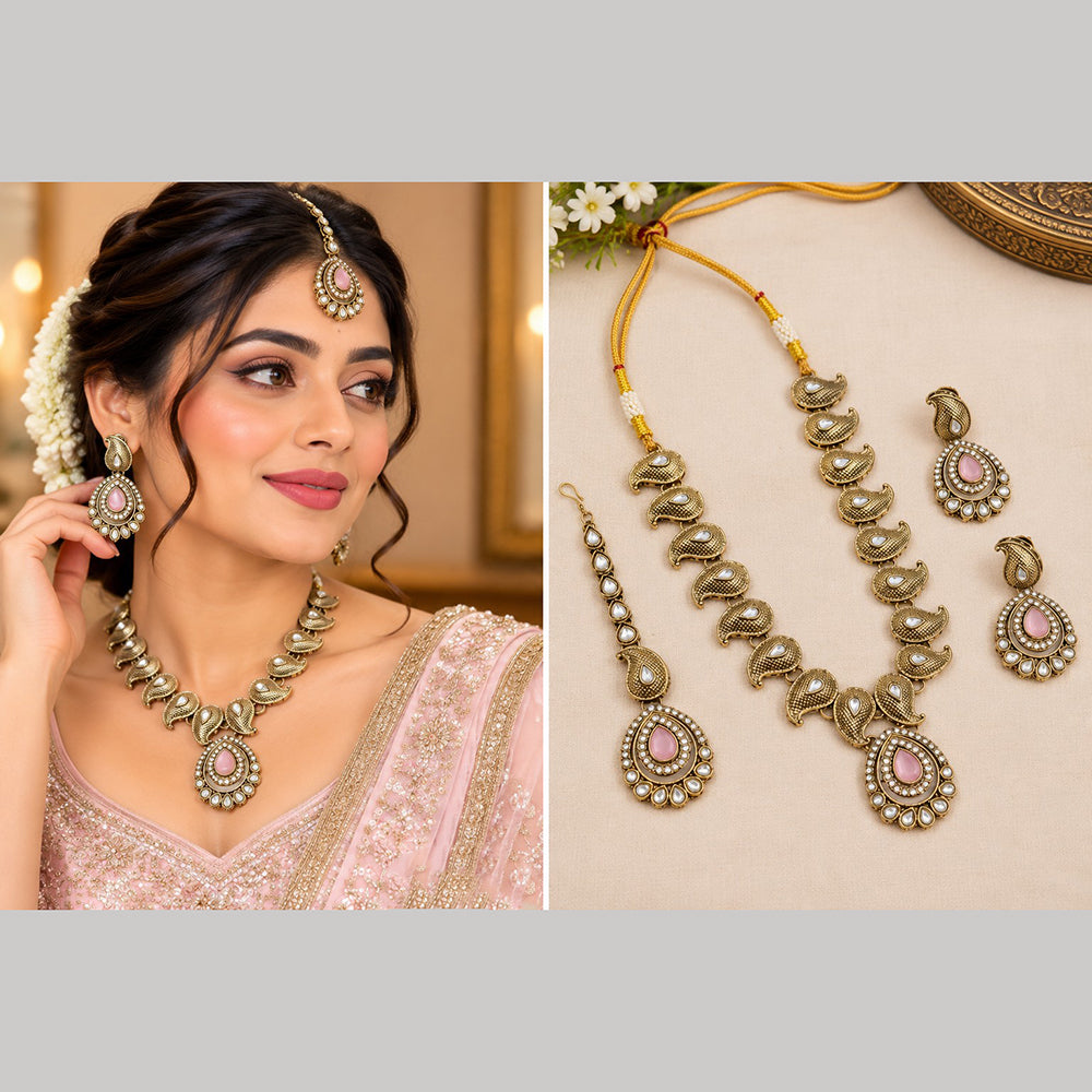 NAFJ Glamorous Crystal Stone Necklace Set