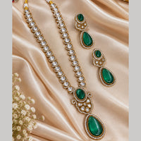 NAFJ Glamorous Pota Stone And Austrian Stone Necklace Set