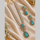 NAFJ Glamorous Pota Stone And Austrian Stone Necklace Set